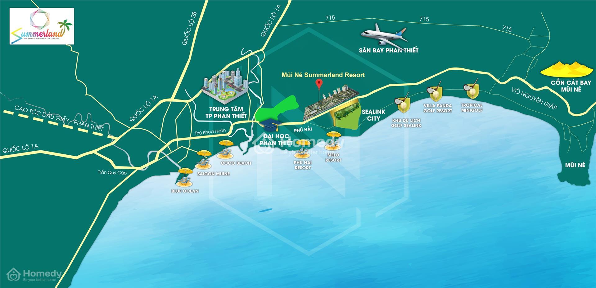Vị trí dự án Mũi Né Summer Land Resort