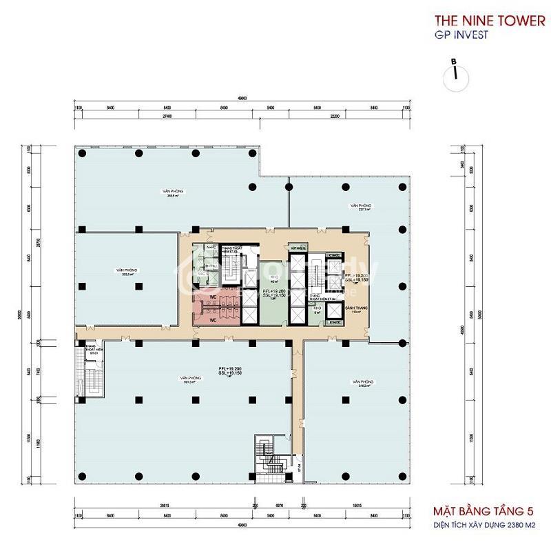 Mặt bằng tầng 5 dự án The Nine Tower