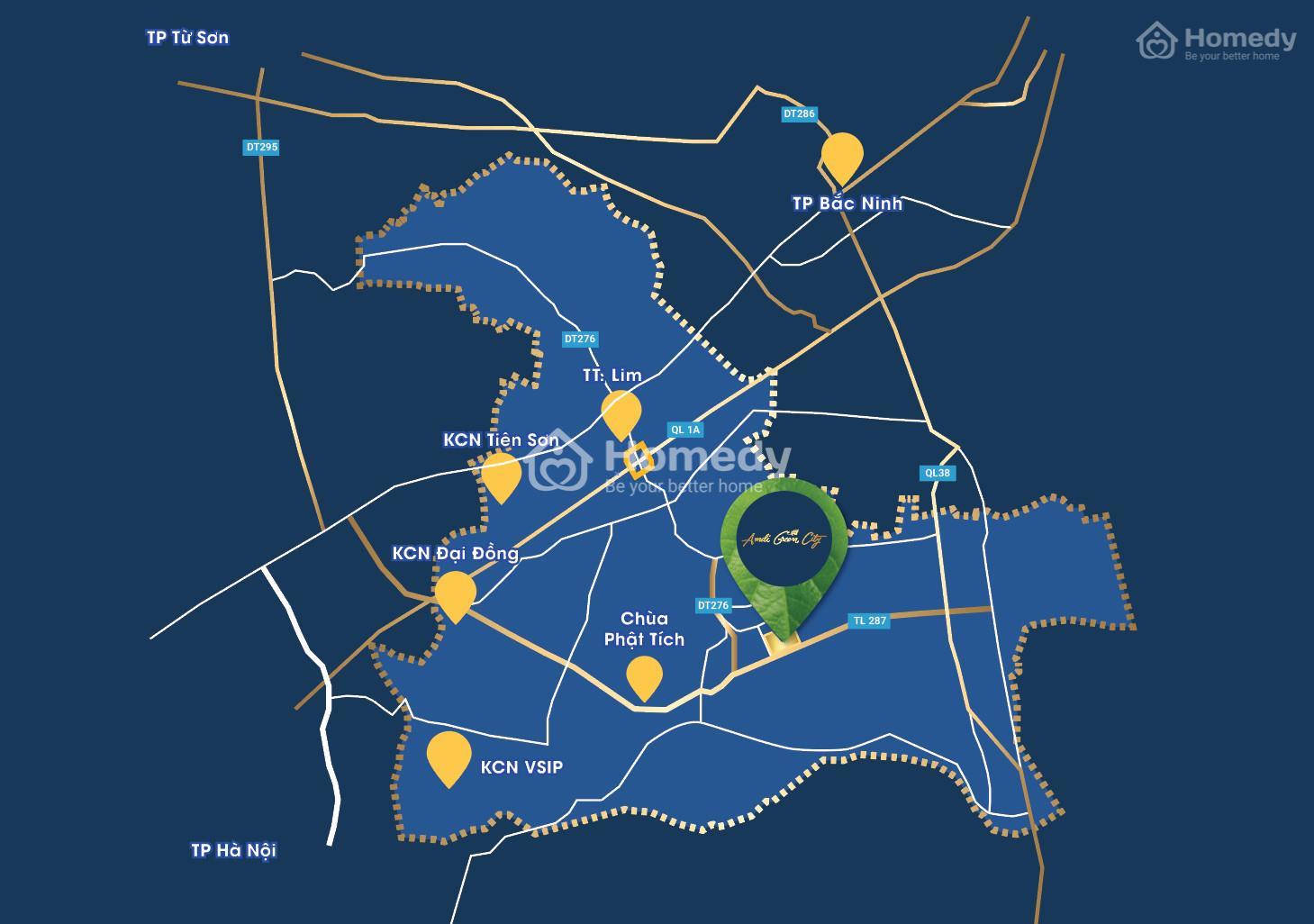 Vị trí dự án Amdi Green City