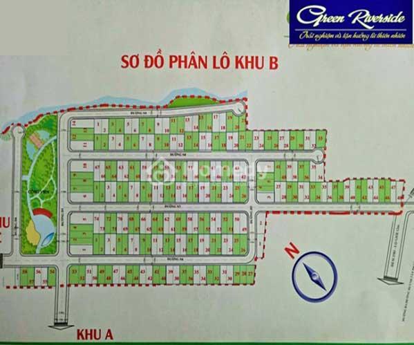 Sơ đồ phân lô khu B dự án Green Riverside Nhà Bè (KDC Anh Tuấn)