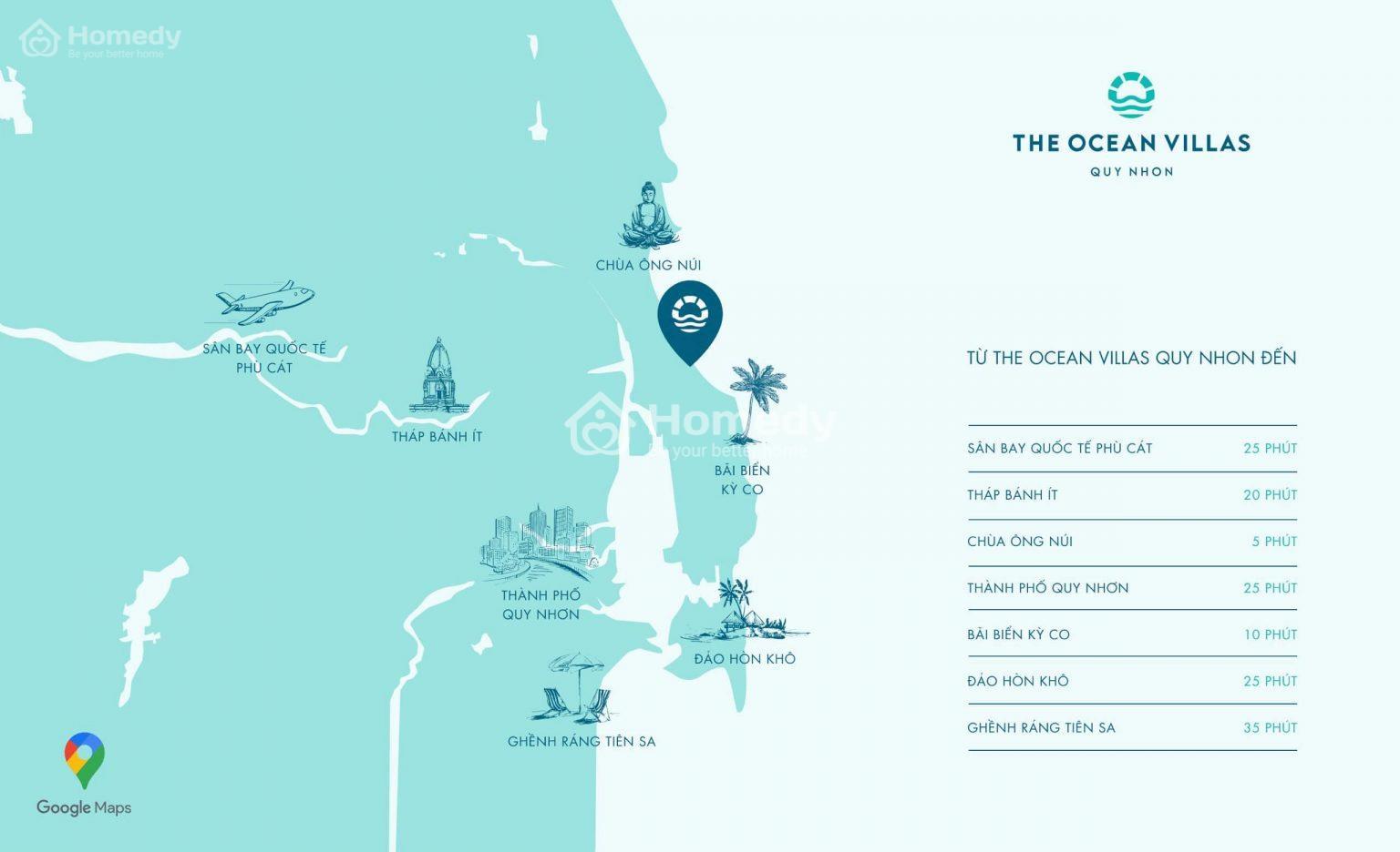 Vị trí dự án The Ocean Villas Quy Nhơn Bình Định