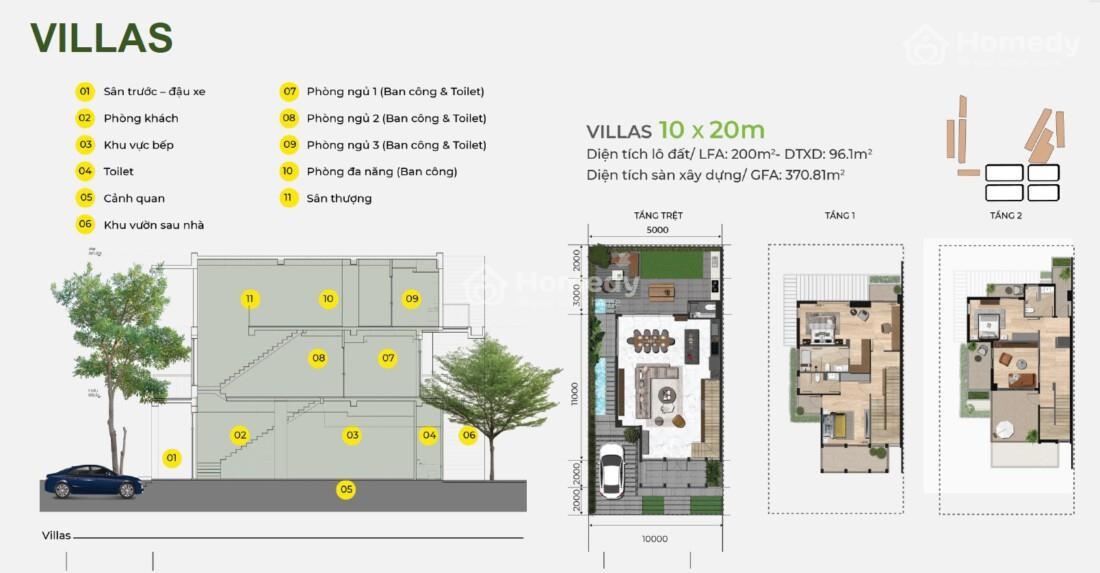 Mặt bằng dự án Green Center (Làng sinh thái golf)