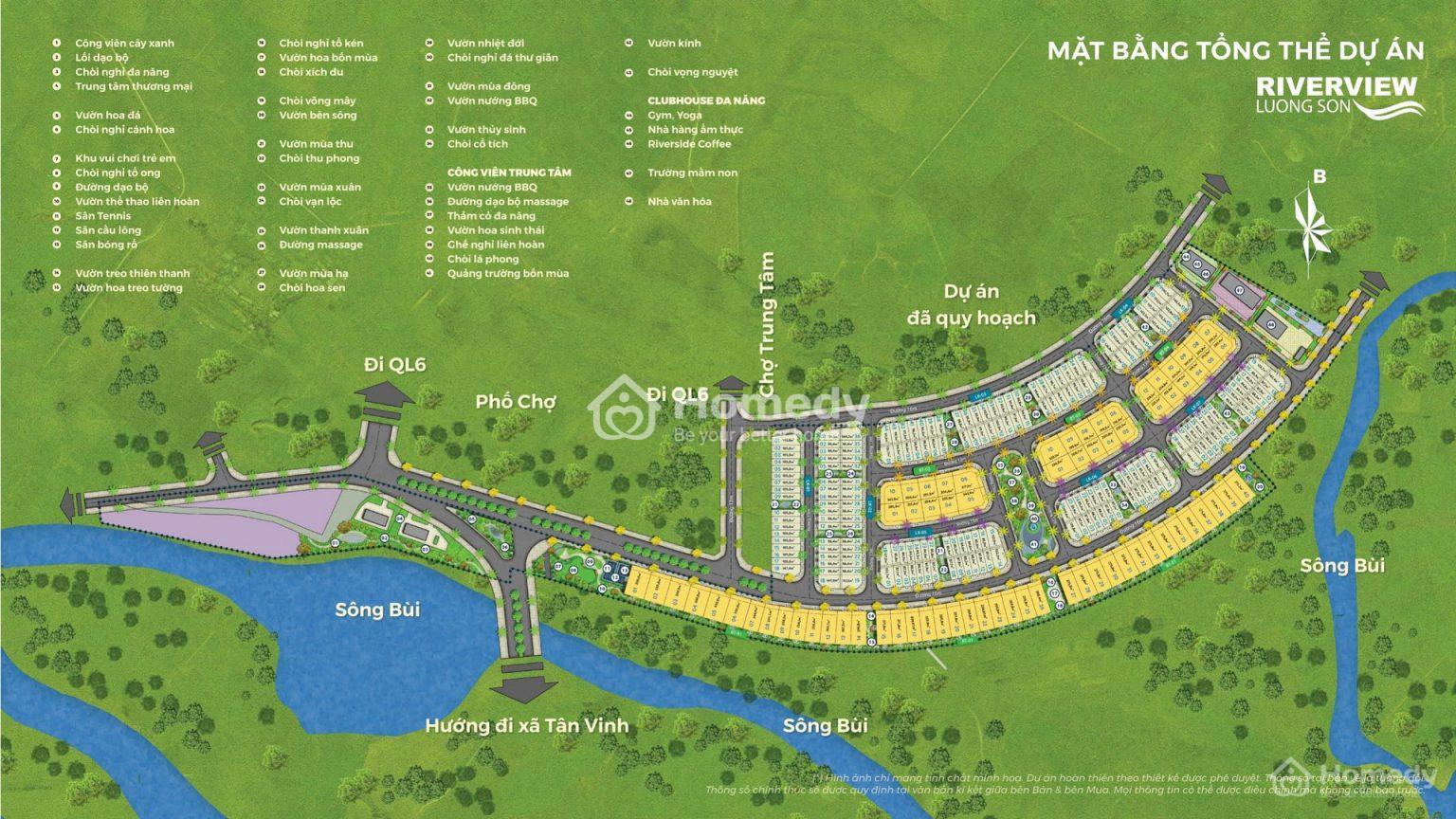 Mặt bằng tổng thể dự án Riverview Lương Sơn