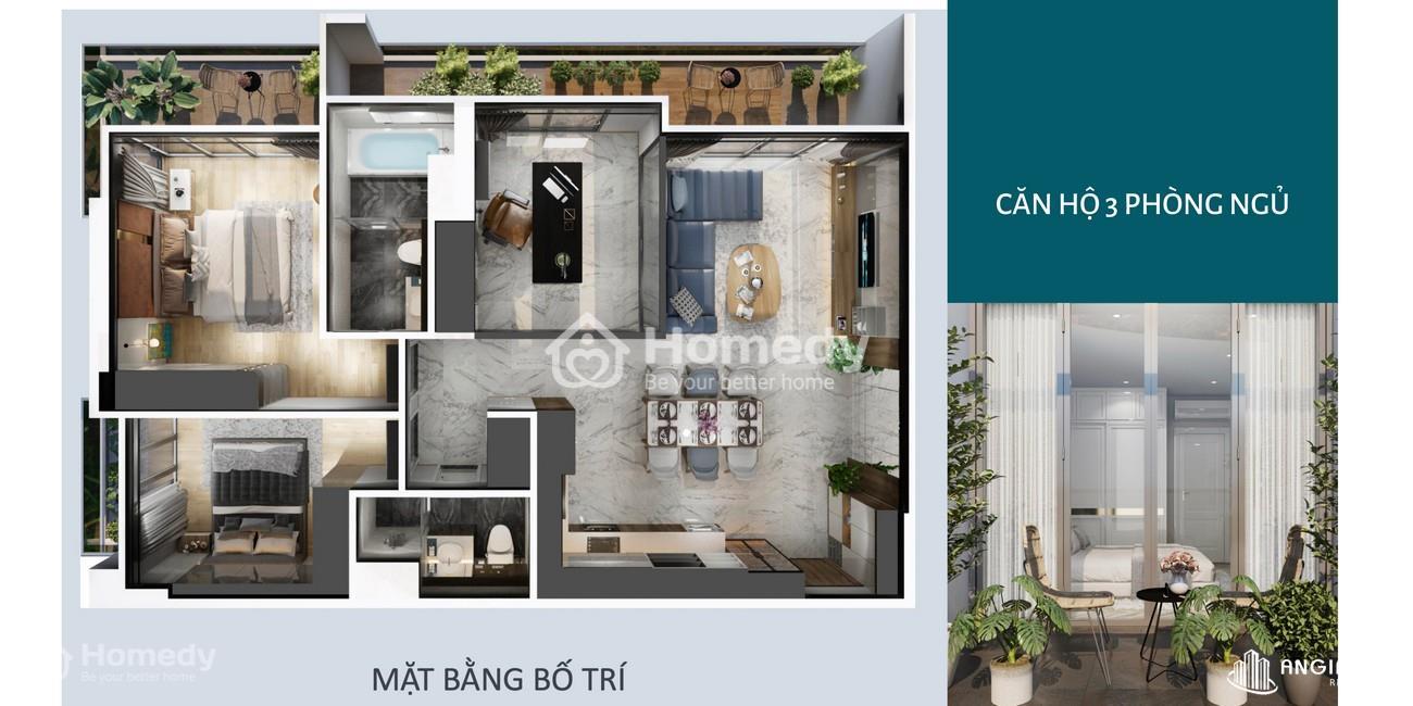Thiết kế căn hộ 3 phòng ngủ