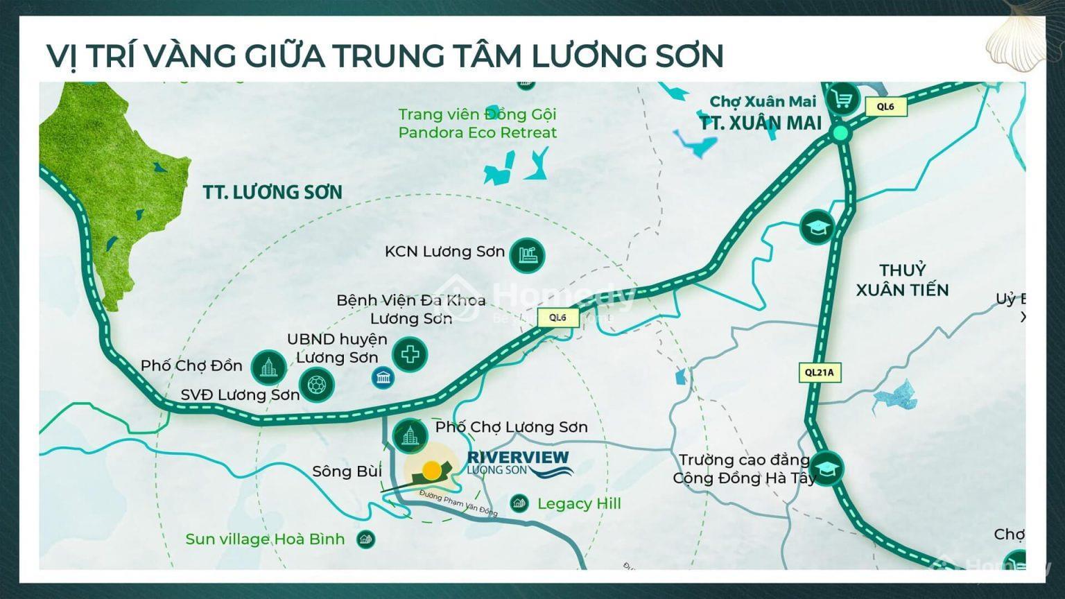 Vị trí vàng của dự án Riverview Lương Sơn