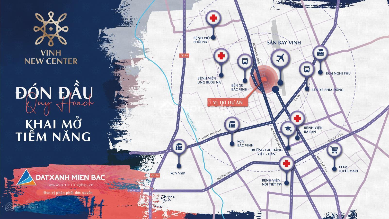 Vị trí dự án Khu đô thị Vinh New Center