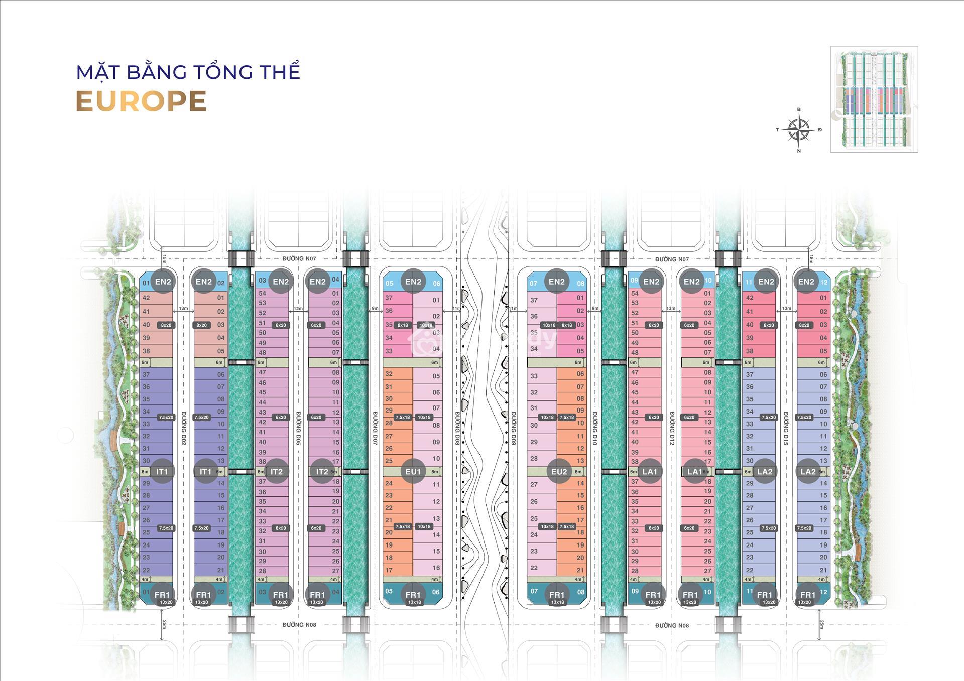 Mặt bằng phân khu Europe