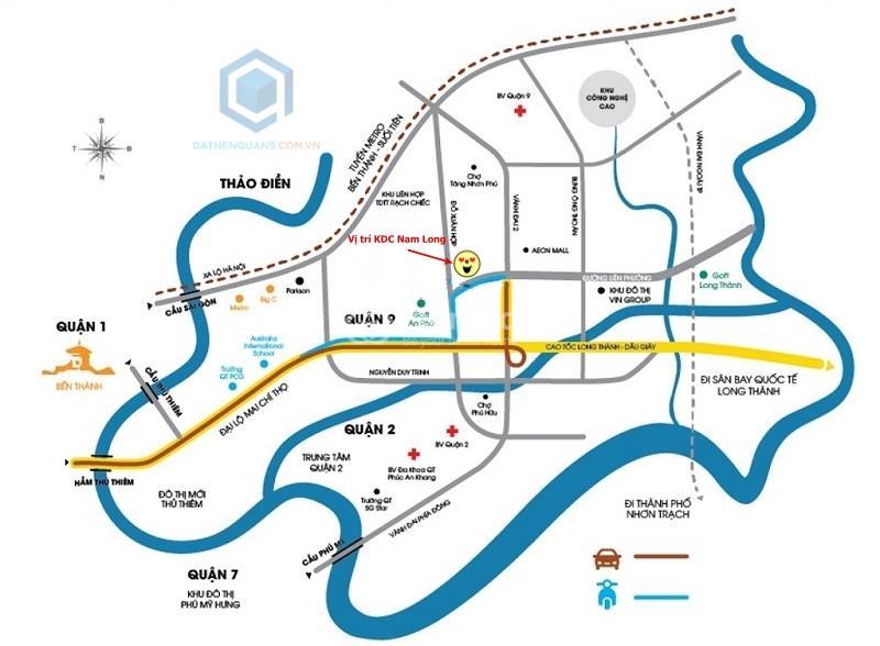 Vị trí dự án khu Nam Long