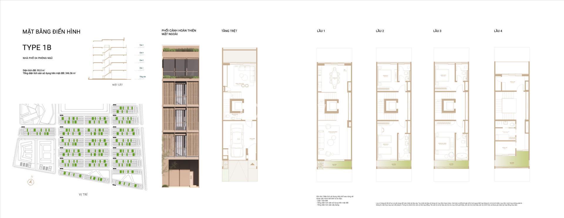 ​  Mặt bằng Shophouse 1B