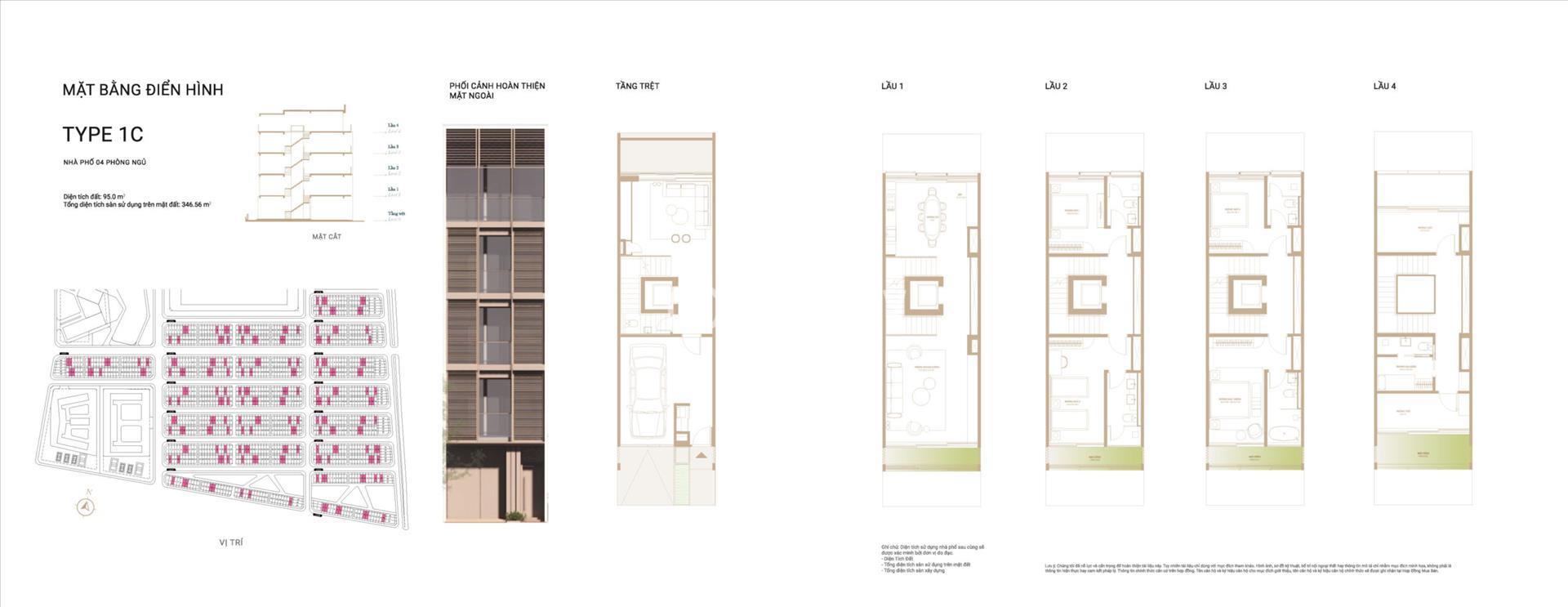 Mặt bằng Shophouse 1C