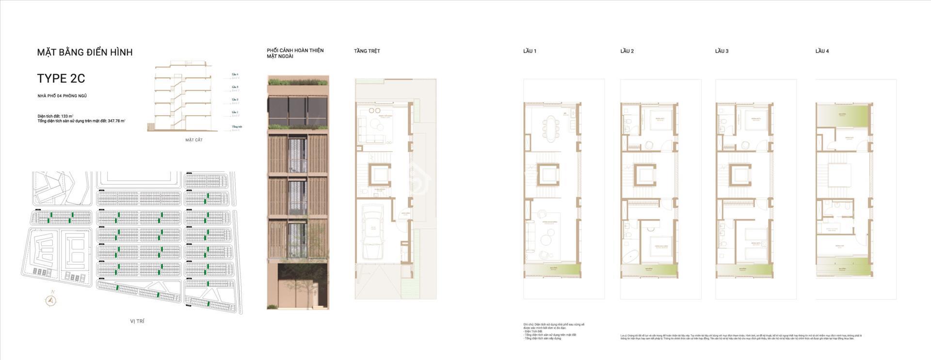 ​  Mặt bằng Shophouse 2C