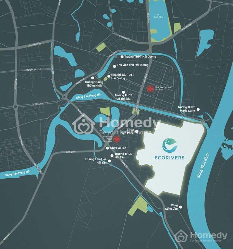 Vị trí dự án Ecoriver Hải Dương