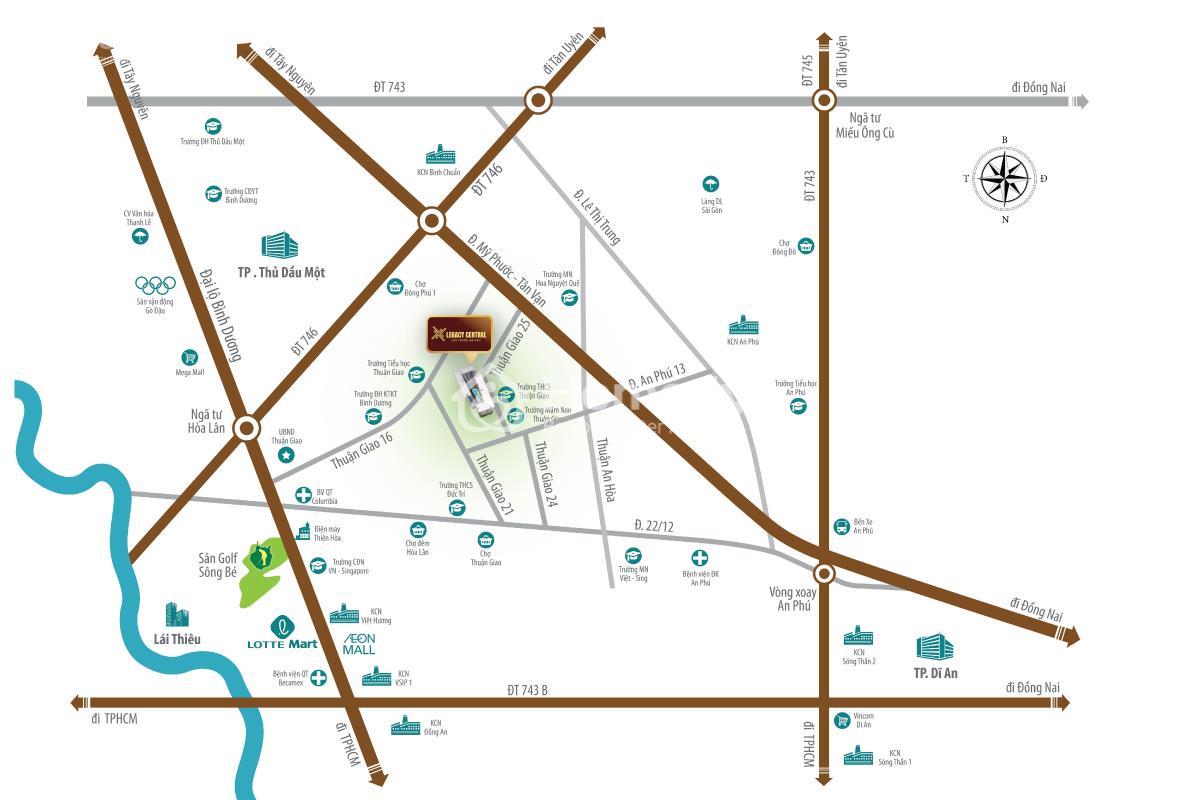 Vị trí dự án Legacy Central Bình Dương