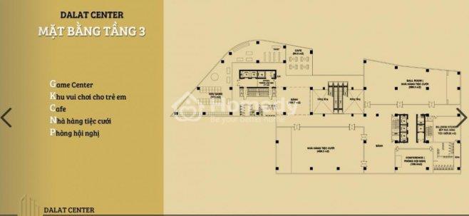 Mặt bằng tầng 3 Đà Lạt Center