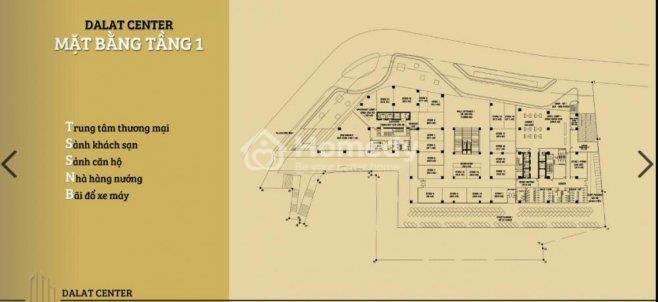 Mặt bằng tầng 1 Đà Lạt Center