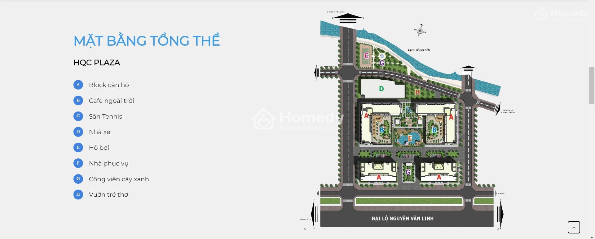 Mặt bằng tổng thể dự án HQC Plaza (Hoàng Quân Plaza)
