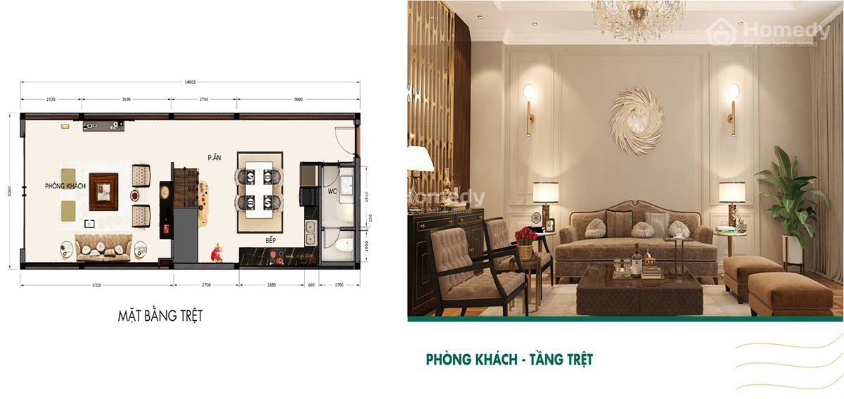 Hình ảnh nhà mẫu shophouse tầng trệt