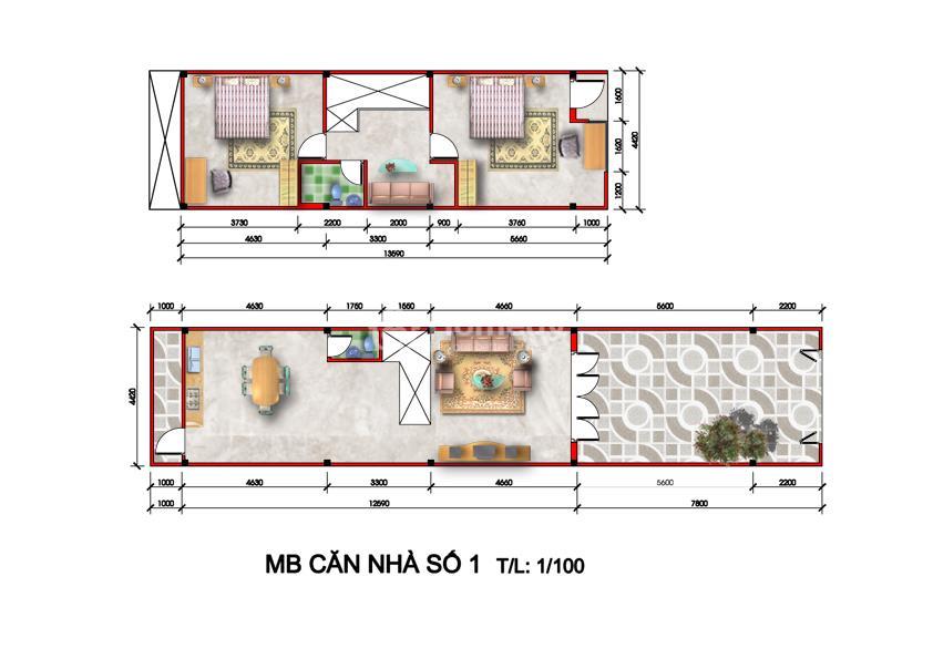 Mặt bằng căn hộ số 1