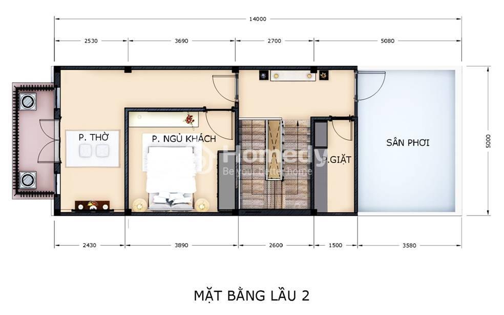 Mặt bằng lầu 2