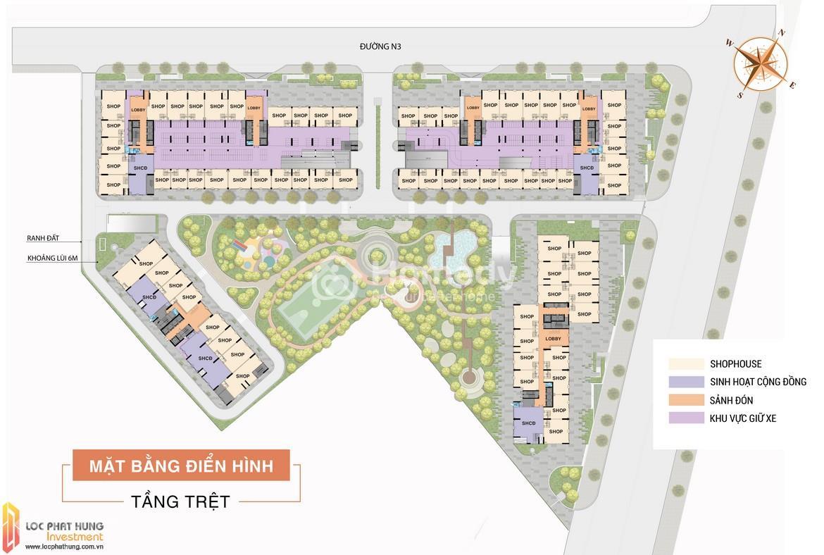 Mặt bằng tầng trệt Aio City Quận Bình Tân