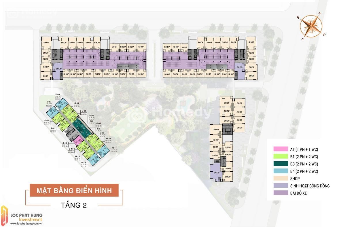 Mặt bằng tầng 2 Aio City Quận Bình Tân