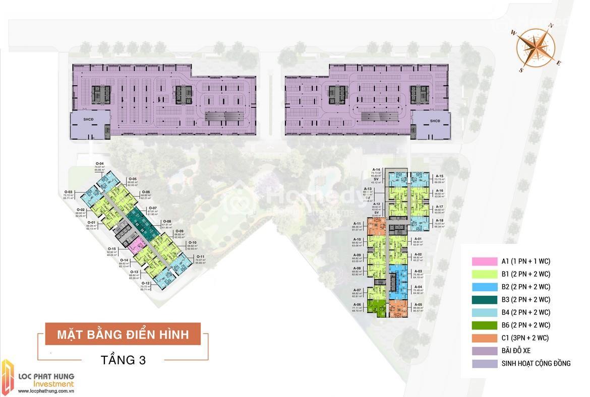 Mặt bằng tầng 3 Aio City Quận Bình Tân