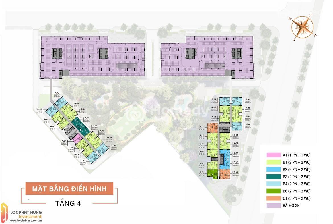 Mặt bằng tầng 4 Aio City Quận Bình Tân