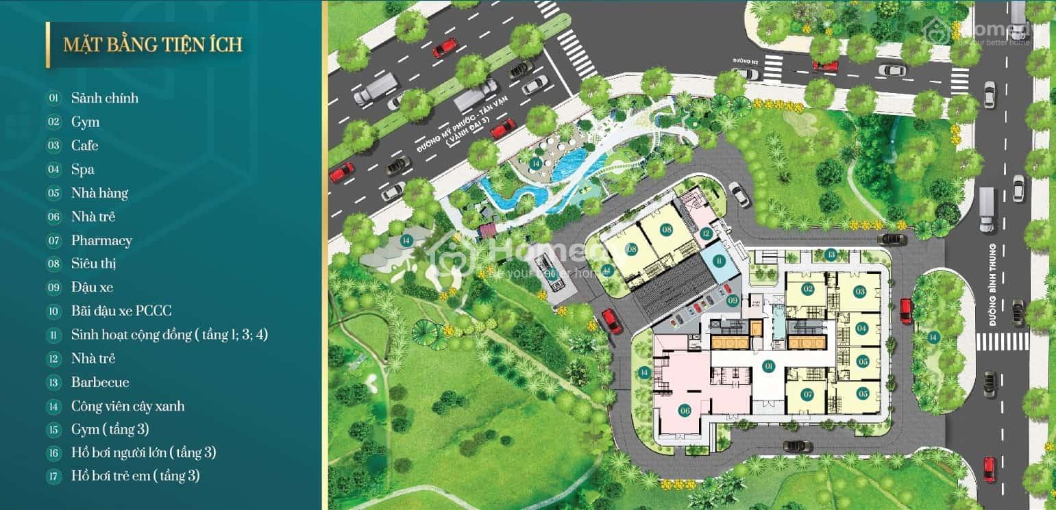 Mặt bằng tiện ích dự án Honas Residence