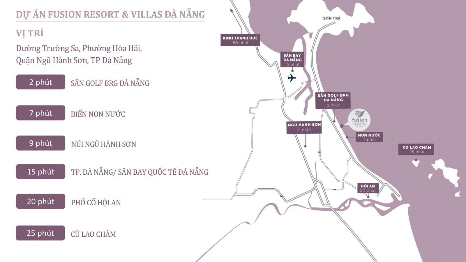 Vị trí dự án Fusion Resort & Villas Đà Nẵng