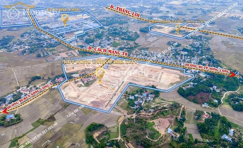 Vị trí dự án Khu đô thị Sông Công Park City