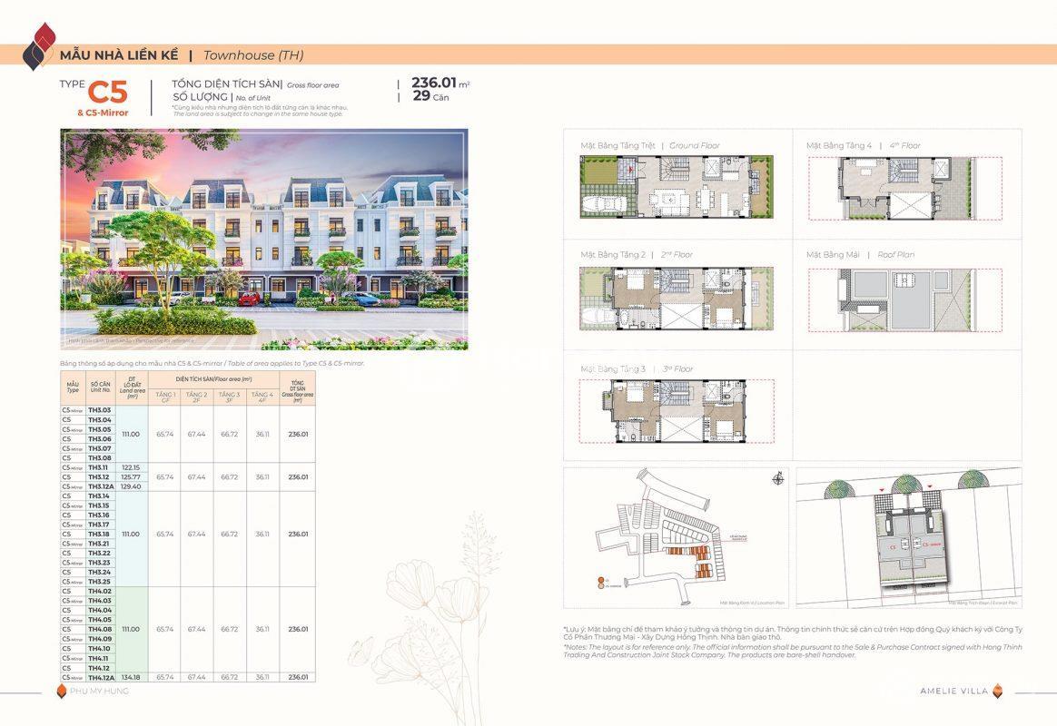 Mặt bằng nhà phố liền kề C5