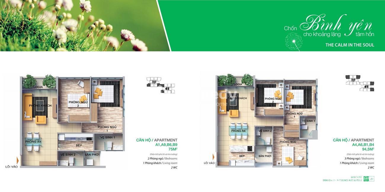 Thiết kế căn hộ 2PN 75m2