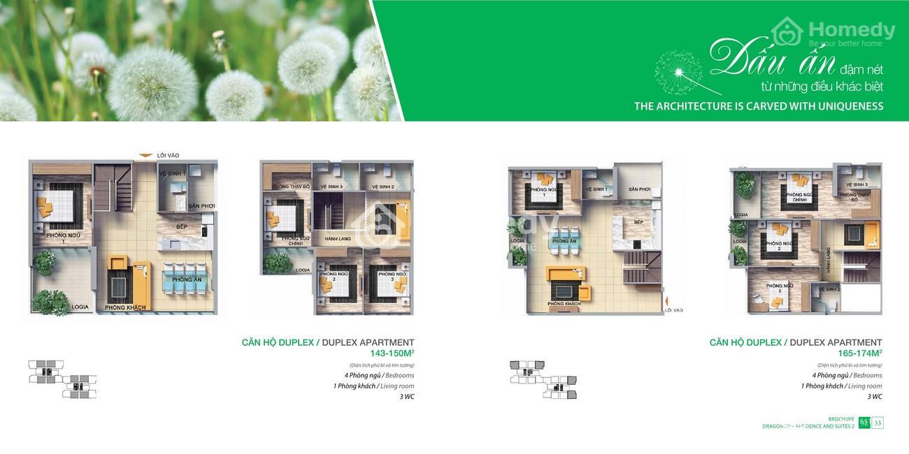 Thiết kế căn hộ duplex 2PN 143-150m2