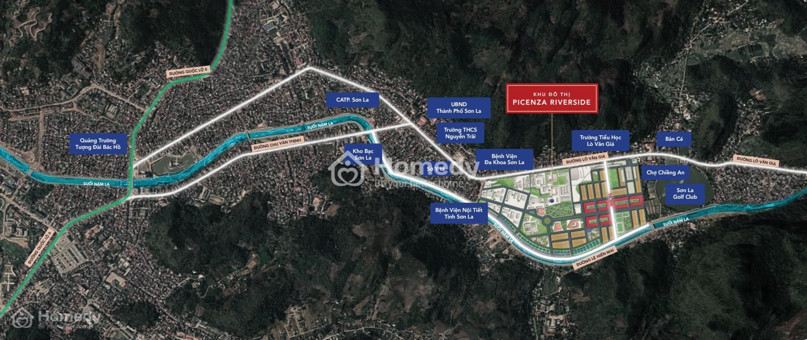 Vị trí dự án Picenza Riverside Sơn La