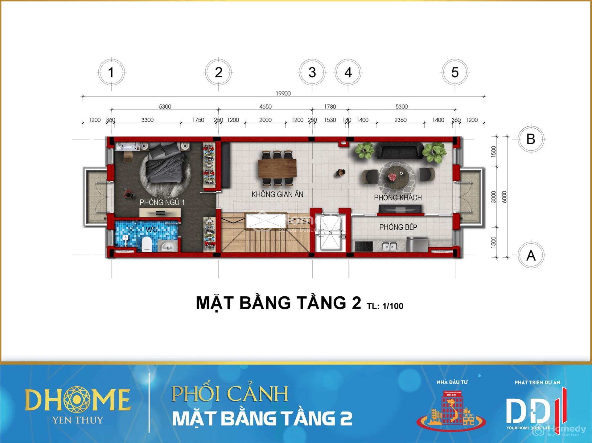 Mặt bằng tầng 2