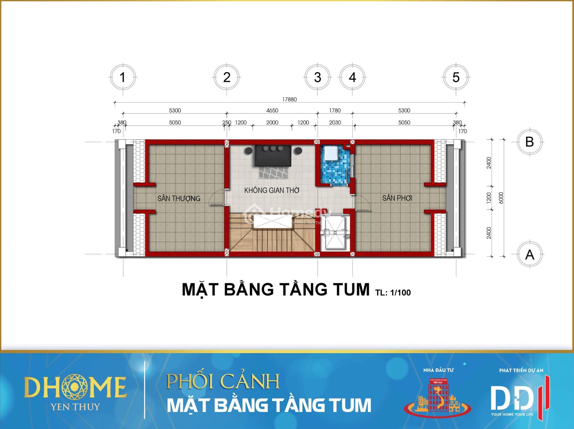 Mặt bằng tầng tum