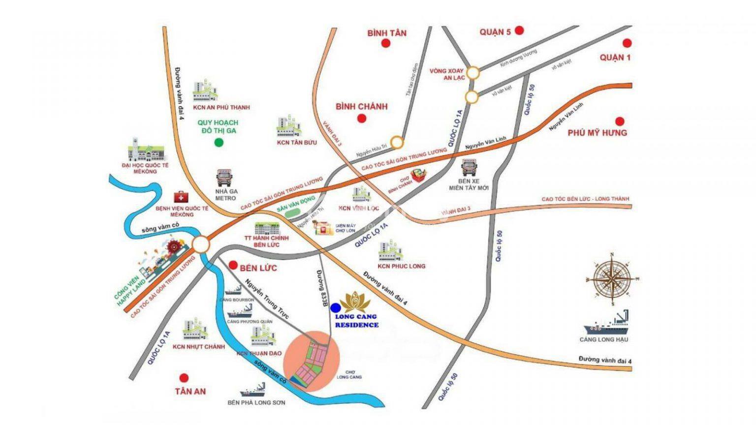 Vị trí dự án Khu đô thị Long Cang Residence