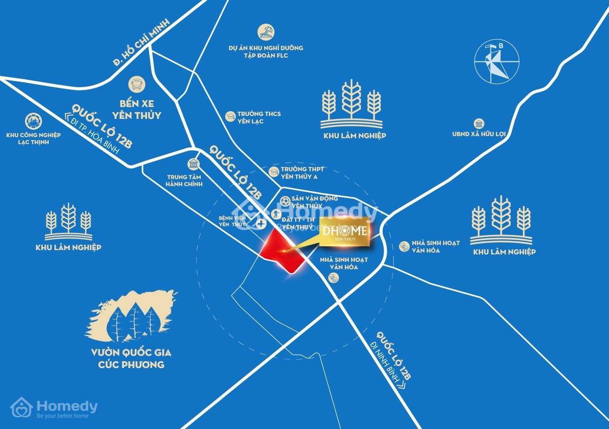 Vị trí khu đô thị Dhome Yên Thủy