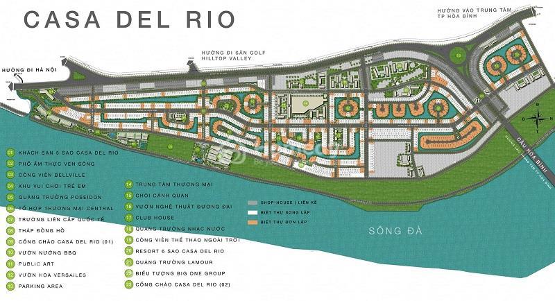 Mặt bằng Dự án Casa Del Rio Hòa Bình