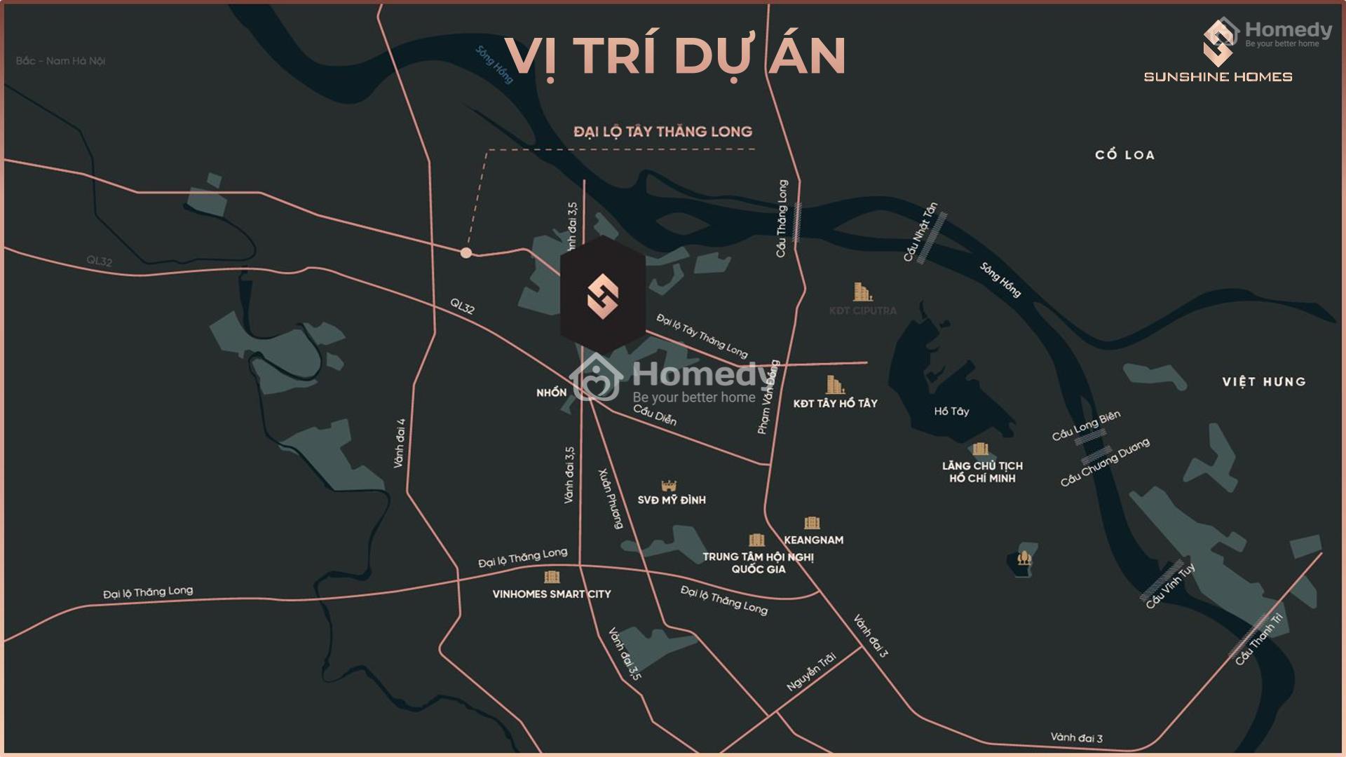 Vị trí dự án Sunshine Capital Tây Thăng Long (Sunshine Tây Tựu)