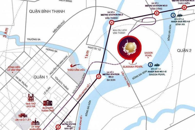 Vi trí dự án Sunwah Pearl