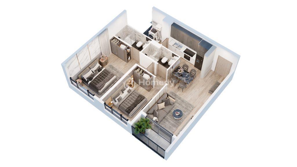 Thiết kế căn hộ 2PN