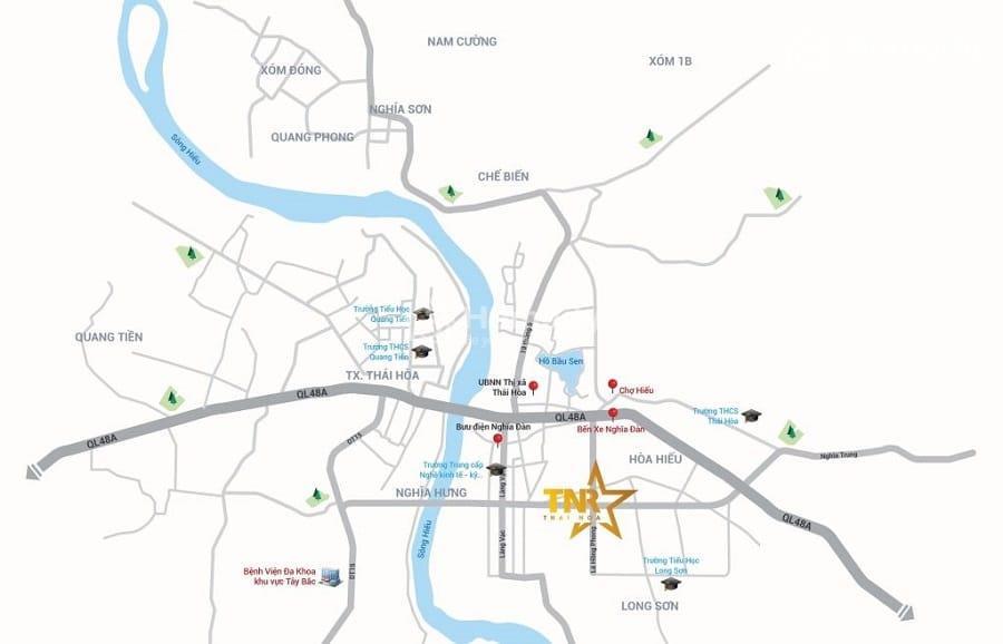 Vị trí dự án TNR Star Thái Hoà