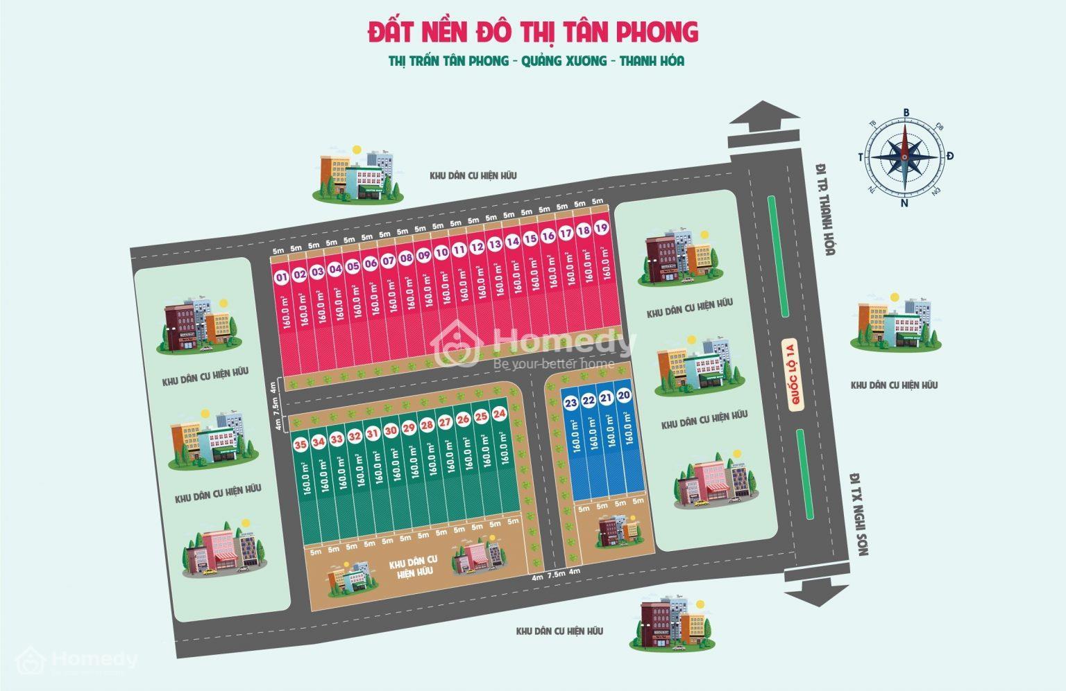 Mặt bằng dự án Tân Phong New City