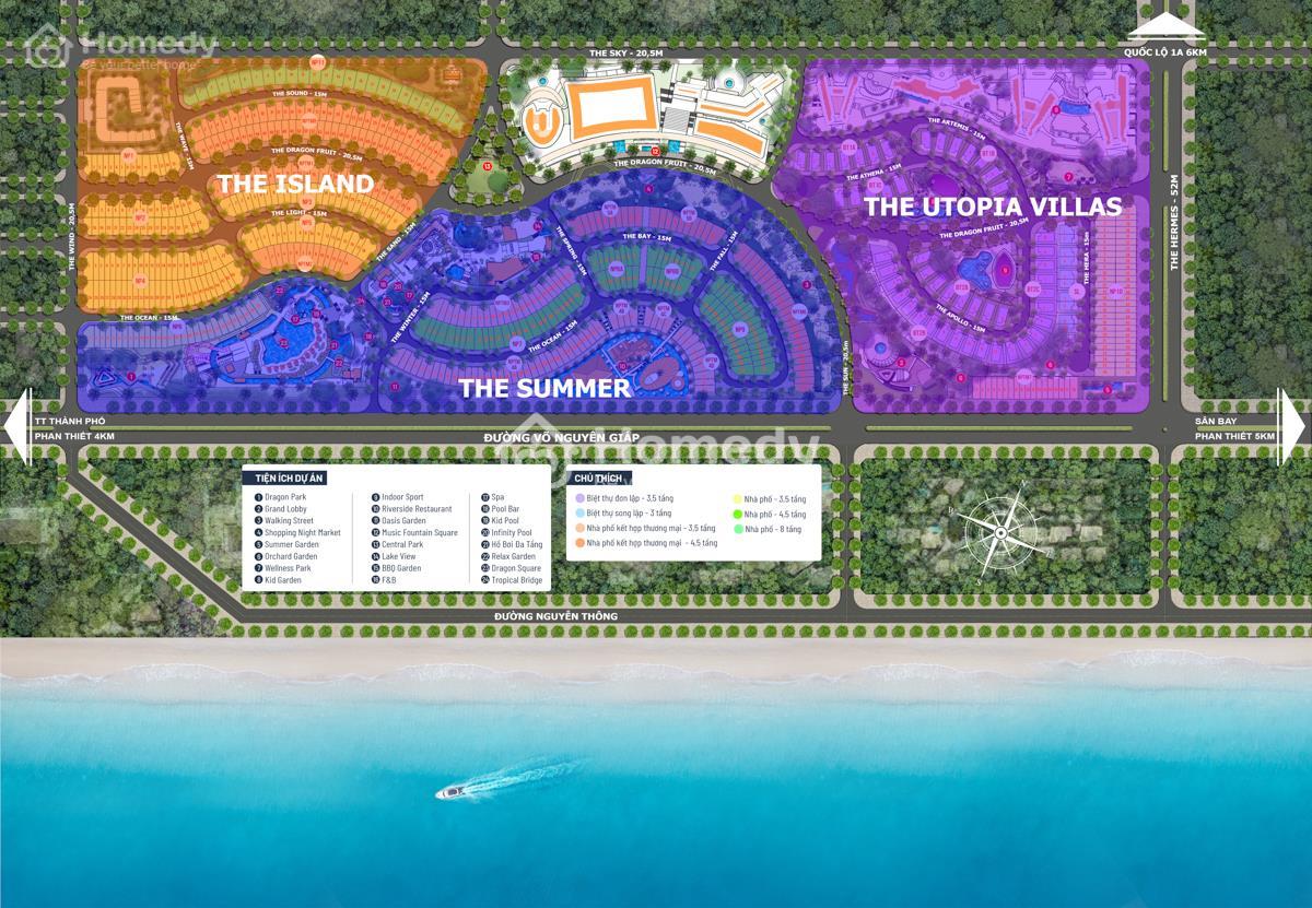 Sơ đồ phân khu dự án Mũi Né Summer Land Resort