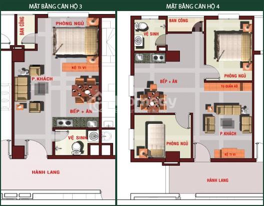 Mặt bằng căn hộ An Bình Plaza 3, 4