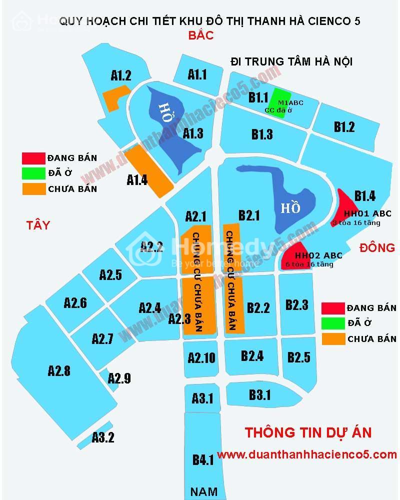 Mặt bằng dự án Thanh Hà Cienco 5