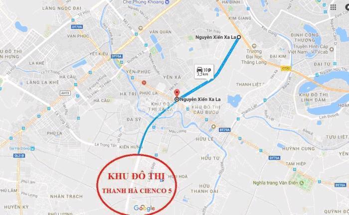 Vị trí dự án Thanh Hà Cienco 5