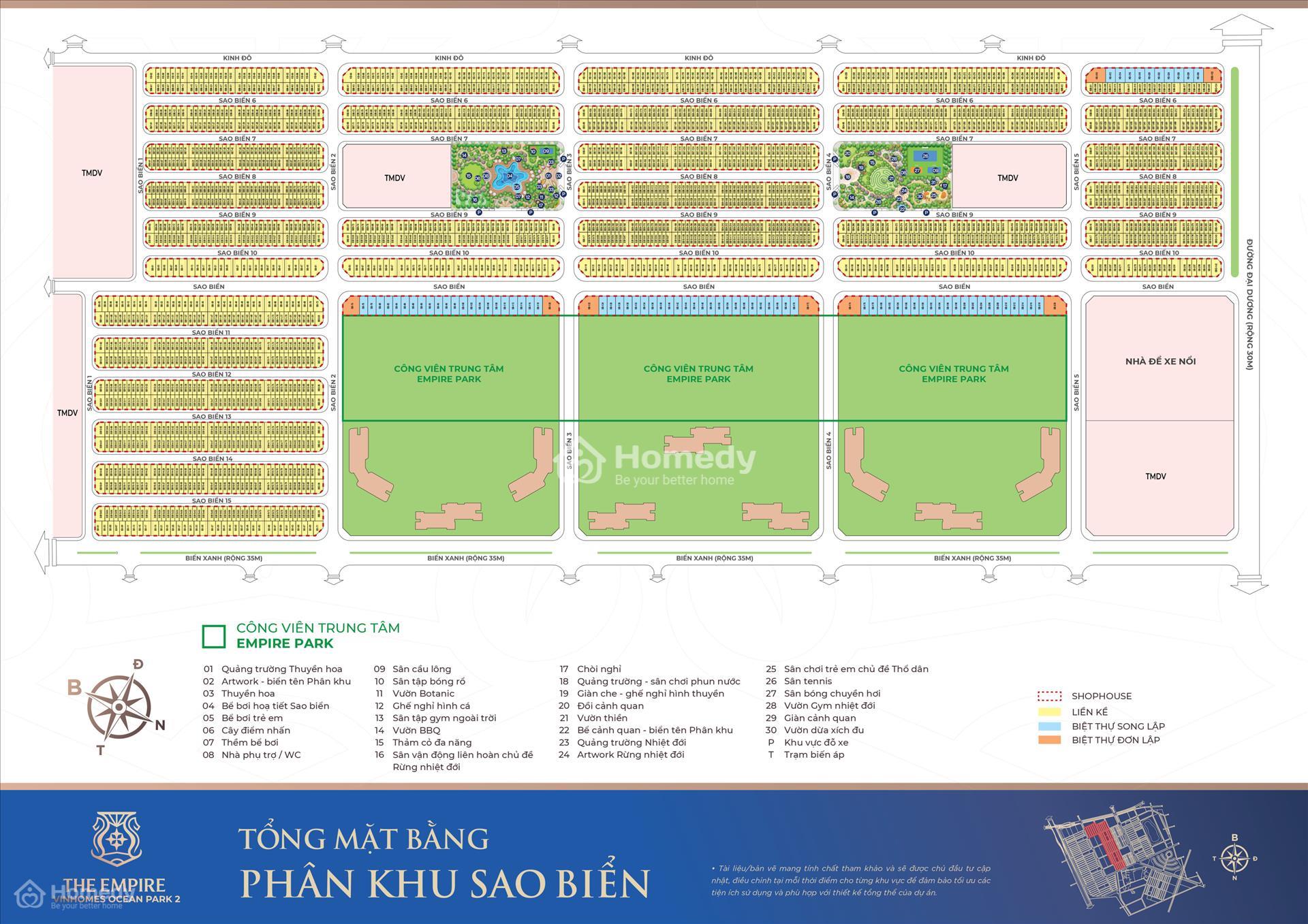 Mặt bằng The Empire Vinhomes Ocean Park