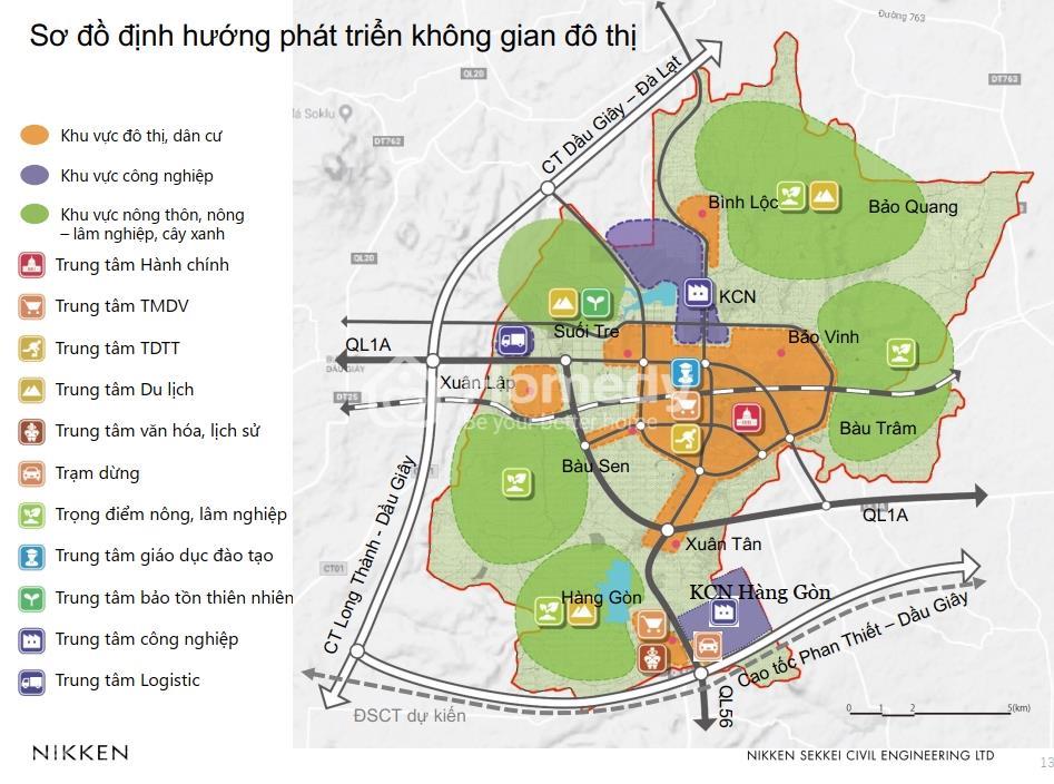 Sơ đồ định hướng phát triển không gian đô thị TP Long Khánh
